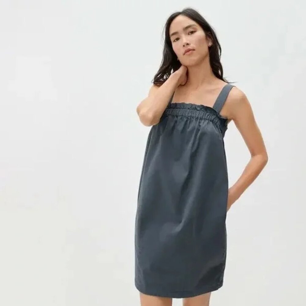 Everlane Paperbag Dress Dark Slate | L